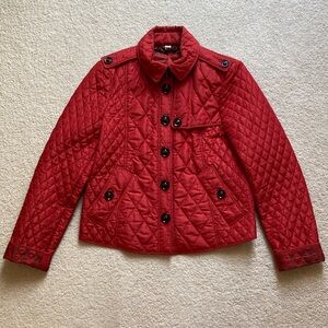 Burberry London red quilted jacket (altered)